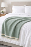 Cotton-Blend Mini Herringbone Throw with Eyelash Fringes