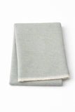 Cotton-Blend Mini Herringbone Throw with Eyelash Fringes