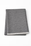 Cotton-Blend Mini Herringbone Throw with Eyelash Fringes