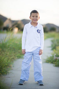 Long Sleeve Polo - White