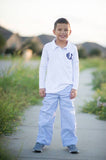 Long Sleeve Polo - White