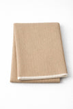 Cotton-Blend Mini Herringbone Throw with Eyelash Fringes