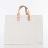 Leather Strap Canvas Tote