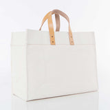 Leather Strap Canvas Tote