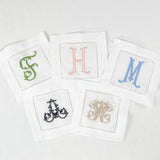Initial Hemstitched Cocktail Napkins