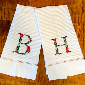 Christmas Monogrammed Guest Towel