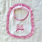 Gingham Trim Baby Bib