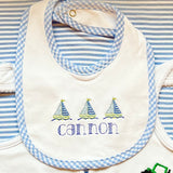 Gingham Trim Baby Bib