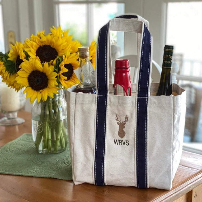 Canvas Wine Tote Bradley Lane Designs