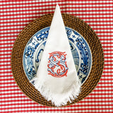 Patriotic Monogrammed Dinner Napkins