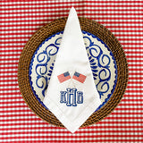 Patriotic Monogrammed Dinner Napkins