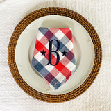 Patriotic Monogrammed Dinner Napkins